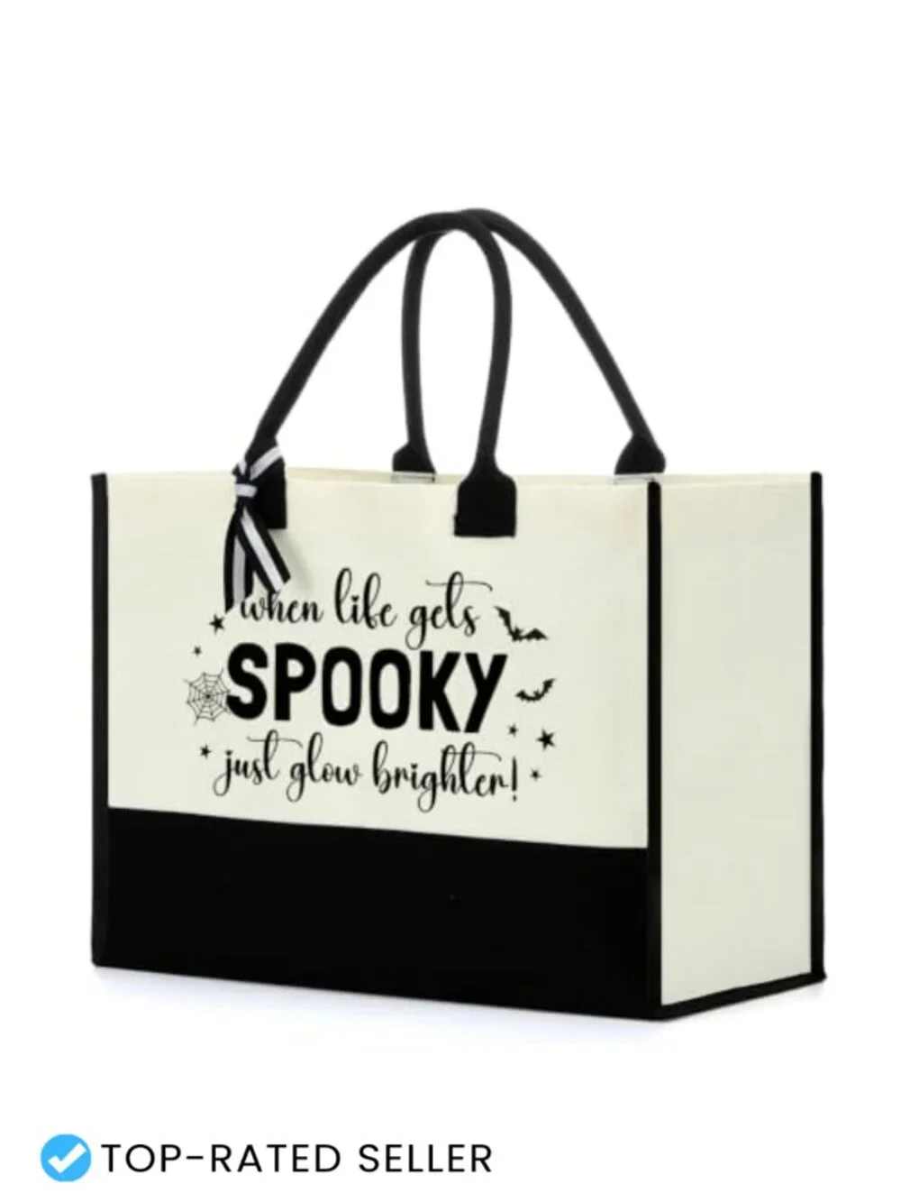 Canvas Tote Bag - Reusable, Water Resistant, Large Capacity